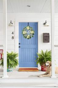 img 1 attached to 🌸 POETIC WREATH Winter Wreath: Handmade Hydrangea Farmhouse Front Door Decor in White and Blue