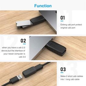 img 3 attached to ELUTENG USB Coupler Male to Female Adapter 4-Pack | USB 3.0 Type A Superspeed 5Gbps Extension Connector | Compatible with Laptop, Hard Drive, Printer, Camera