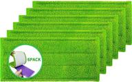 reusable microfiber mop pads 6 pack for wetjet: green washable refills, ideal for home/office cleaning logo