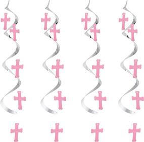 img 2 attached to Creative Converting 5-Pack Dizzy Dangler Hanging Cross Streamers, Silver and Pink