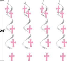 img 1 attached to Creative Converting 5-Pack Dizzy Dangler Hanging Cross Streamers, Silver and Pink