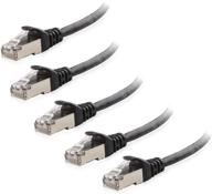 🔌 high-performance snagless short cat6a 3ft shielded ethernet cable - black 5-pack by cable matters logo