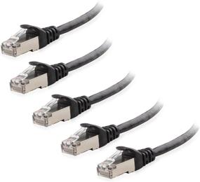 img 4 attached to 🔌 High-Performance Snagless Short Cat6A 3ft Shielded Ethernet Cable - Black 5-Pack by Cable Matters