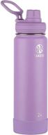 🌸 50049 - takeya spout stainless steel water bottle, 24 oz, lilac logo