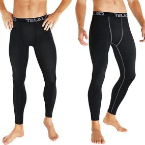 img 3 attached to 🏃 TELALEO 4 Pack Men's Compression Pants: Performance-enhancing Leggings for Athletic Baselayer and Workout Running