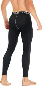 img 1 attached to 🏃 TELALEO 4 Pack Men's Compression Pants: Performance-enhancing Leggings for Athletic Baselayer and Workout Running