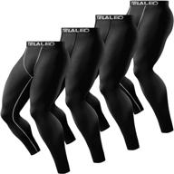 🏃 telaleo 4 pack men's compression pants: performance-enhancing leggings for athletic baselayer and workout running logo