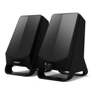 high-performance dx10 pc computer speakers - 10w power, usb plug and play - sleek black with versatile multi-connection support logo
