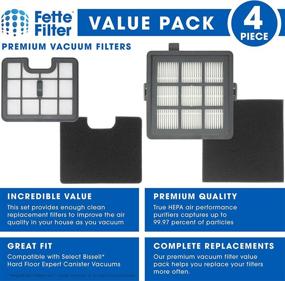 img 3 attached to 🔍 Fette Filter - Bissell Hard Floor Expert Canister Vacuum Series 1154 & 1161 Filter Set - Includes 1 PreMotor, 1 Sponge, 1 Post Motor, 1 Foam - Part Numbers 1602084, 1602085, 1602086, 1602094