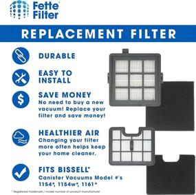 img 2 attached to 🔍 Fette Filter - Bissell Hard Floor Expert Canister Vacuum Series 1154 & 1161 Filter Set - Includes 1 PreMotor, 1 Sponge, 1 Post Motor, 1 Foam - Part Numbers 1602084, 1602085, 1602086, 1602094