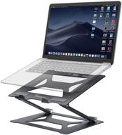 💻 swordfish laptop stand: aluminum, adjustable & portable multi-angle laptop desk riser with heat-vent for laptops up to 17", compatible with macbook, hp, dell, lenovo notebooks – metal gray logo