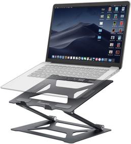 img 4 attached to 💻 SWORDFISH Laptop Stand: Aluminum, Adjustable & Portable Multi-Angle Laptop Desk Riser with Heat-Vent for Laptops up to 17", Compatible with MacBook, HP, Dell, Lenovo Notebooks – Metal Gray
