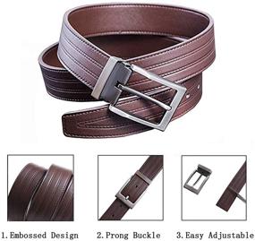 img 3 attached to Premium Casual Leather Buckle Embossed Adjustable: Elevating Style and Comfort