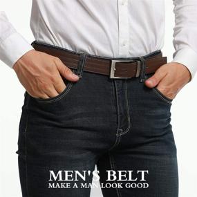 img 1 attached to Premium Casual Leather Buckle Embossed Adjustable: Elevating Style and Comfort