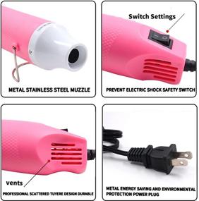 img 2 attached to Versatile DIY Heat Gun for Embossing, Drying Paint & More - mofa Hot Air Gun Tools with Stand, Electric Heating Nozzle - 300W 110V (Pink, White)