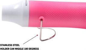 img 3 attached to Versatile DIY Heat Gun for Embossing, Drying Paint & More - mofa Hot Air Gun Tools with Stand, Electric Heating Nozzle - 300W 110V (Pink, White)