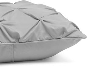 img 2 attached to 🛌 Premium Amazon Basics Light Grey Pinch Pleat Down-Alternative Comforter Bedding Set - Full / Queen