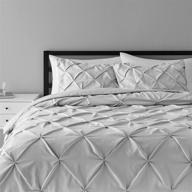 🛌 premium amazon basics light grey pinch pleat down-alternative comforter bedding set - full / queen logo