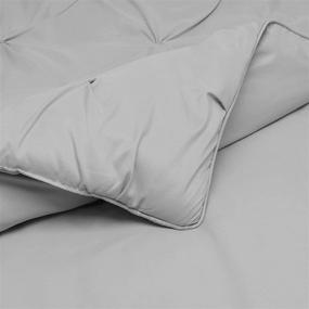 img 1 attached to 🛌 Premium Amazon Basics Light Grey Pinch Pleat Down-Alternative Comforter Bedding Set - Full / Queen