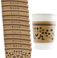 ☕ versatile, recyclable coffee cup sleeves 10-20oz 100pk – eco-friendly & insulated for hot drinks. fits 10 12 16 20 oz togo paper cups. ideal for cafes, shops, and office use logo