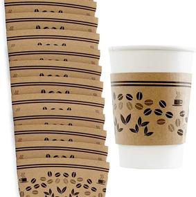 img 4 attached to ☕ Versatile, Recyclable Coffee Cup Sleeves 10-20oz 100pk – Eco-Friendly & Insulated for Hot Drinks. Fits 10 12 16 20 Oz Togo Paper Cups. Ideal for Cafes, Shops, and Office Use