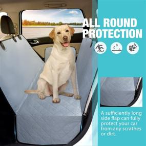 img 2 attached to 🐶 FURRYFECTION Waterproof & Scratchproof Dog Car Seat Cover for Back Seat - Heavy Duty Protection for Cars, Trucks, and SUVs (Gray, Standard)