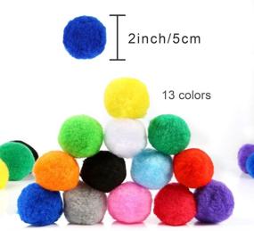 img 3 attached to 🎨 200Pcs Jumbo Assorted Pom Poms - 2 Inch for DIY Crafts Decorations, 13 Vibrant Colors
