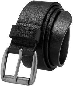 img 4 attached to 👖 Versatile Grain Leather Roller Buckle: Ideal for Casual Wear