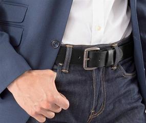 img 3 attached to 👖 Versatile Grain Leather Roller Buckle: Ideal for Casual Wear