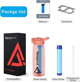 img 3 attached to Apuppcvd Filter Water Bottles: The Perfect Outdoor Companion for Travel, Camping, Hiking, and Daily Hydration (650ml)