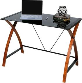 img 2 attached to 🖥️ Glass and Wood Computer Desk by OneSpace