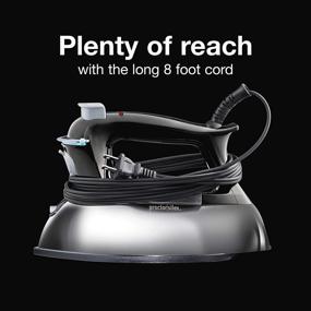 img 2 attached to Proctor Silex Classic 1200 Watt Retro Steam Iron & Vertical Steamer - Durable Nonstick Soleplate, Long 8' Cord, Chrome-Plated Steel (17075)
