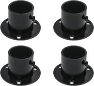 antrader pack of 4 matte black stainless steel closet rod flange holder shower socket bracket support, 1-1/4 inch dia логотип