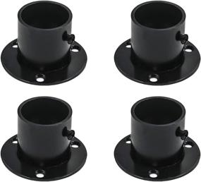 img 3 attached to Antrader Pack of 4 Matte Black Stainless Steel Closet Rod Flange Holder Shower Socket Bracket Support, 1-1/4 Inch Dia