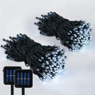 🎄 bexdir 2 pack 400 led solar christmas lights - 72 ft string lights with 8 lighting modes for xmas tree garden party decoration indoor outdoor, cool white логотип