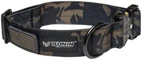 img 1 attached to 🐾 Tactical Dog Collar by RONIN FACTORY - American Flag Design - Ideal for Small, Medium & Large Dogs - Military Style Collar (Green Camo, Small/Medium)