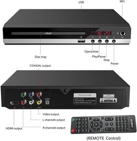 img 2 attached to 📀 DVD Player, Compact DVD Player for TV with HDMI/AV Outputs - All Region DVD Player with 1080P Full HD USB Multimedia Player Function & Upgraded Remote Control