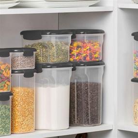 img 3 attached to Premium BPA-Free Airtight Food-Storage Containers with Lids - Organize your Kitchen with Dry-Food-Storage Containers Set for Flour, Cereal, Sugar, Coffee, Rice, Nuts, Snacks, and More (Gray)