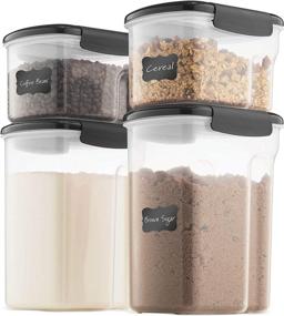 img 4 attached to Premium BPA-Free Airtight Food-Storage Containers with Lids - Organize your Kitchen with Dry-Food-Storage Containers Set for Flour, Cereal, Sugar, Coffee, Rice, Nuts, Snacks, and More (Gray)