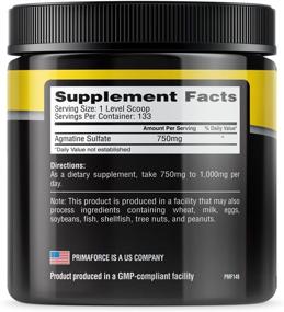 img 1 attached to PrimaForce Agmatine Sulfate Powder Supplement - 100g: Boosts Nitric Oxide Production and Performance