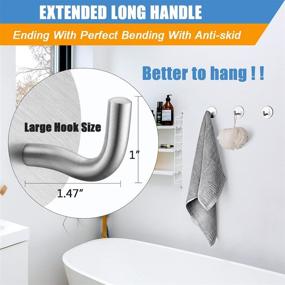 img 1 attached to 8 Pack Heavy Duty Self Adhesive Stainless Steel Towel Hooks without Nails - Perfect for Hanging Coats, Clothes, Shower Items - Ideal for Walls, Doors, Closets, and Kitchens - Brushed Metal Sticky Hooks