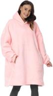 🧥 fantaslook oversized hoodie blanket with deep pocket - microfiber & sherpa fleece, perfect gifts for women, men, and adults - one size fits most (pink) logo