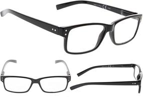 img 3 attached to Professional Black 6-Pack Reading Glasses with Spring Hinges for Men and Women