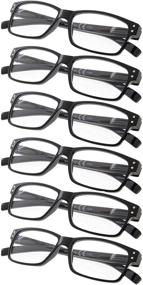 img 4 attached to Professional Black 6-Pack Reading Glasses with Spring Hinges for Men and Women