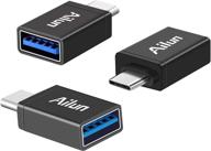 🔌 ailun usb c adapter type c convertor 3pack hi speed usb c male to usb a 3.0 female converter for galaxy s20, s20+ s20ultra s10 plus note 10 usb c power adapter fast charging speed for devices black: convenient and efficient usb-c conversion solution logo