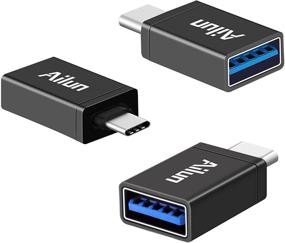 img 1 attached to 🔌 Ailun Адаптер USB C Тип С Конвертор 3 Пакета Высокоскоростной USB C Мужской к USB A 3.0 Женский Конвертер для Galaxy s20, s20+, S20Ultra, S10 Plus, Note 10 Адаптер Питания USB C Быстрая Зарядка для Устройств Черный: Удобное и Эффективное Решение для Преобразования USB-C