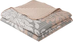 img 1 attached to 🌸 Comfort Spaces Enya Quilt Set - Casual Floral Print Channel Stitching Design, Lightweight & Cozy Bedding, Full/Queen Size, Blush 3 Piece