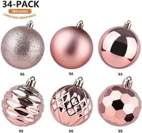 img 2 attached to 🎄 Christmas Ball Ornaments - 34-Pack Shatterproof Plastic Hanging Ball Decorations for Xmas Tree, Holiday, Wedding, Party (2.36'', Rose Gold) - Wironlst 60mm/2.36''