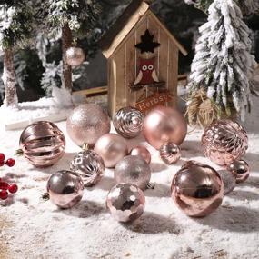 img 3 attached to 🎄 Christmas Ball Ornaments - 34-Pack Shatterproof Plastic Hanging Ball Decorations for Xmas Tree, Holiday, Wedding, Party (2.36'', Rose Gold) - Wironlst 60mm/2.36''