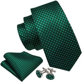 img 3 attached to 💚 Timeless Elegance: Barry Wang Emerald Green Silk Tartan Men's Accessories